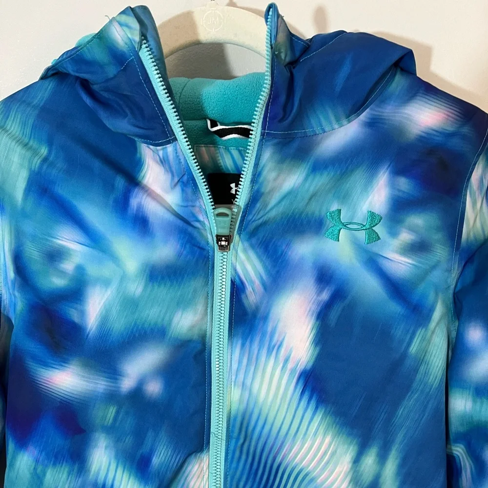 Under Armour Girls Blue Performance Waterproof Winter Coat/ Ski Jacket Girls M